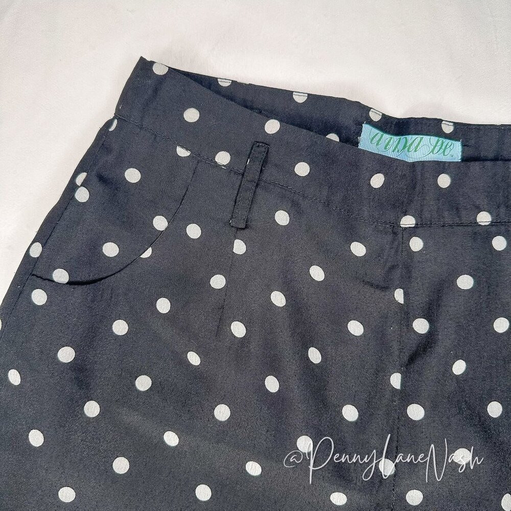 Dina Be Polka Dot High Waist Shorts -M Black/White - Picture 2 of 10